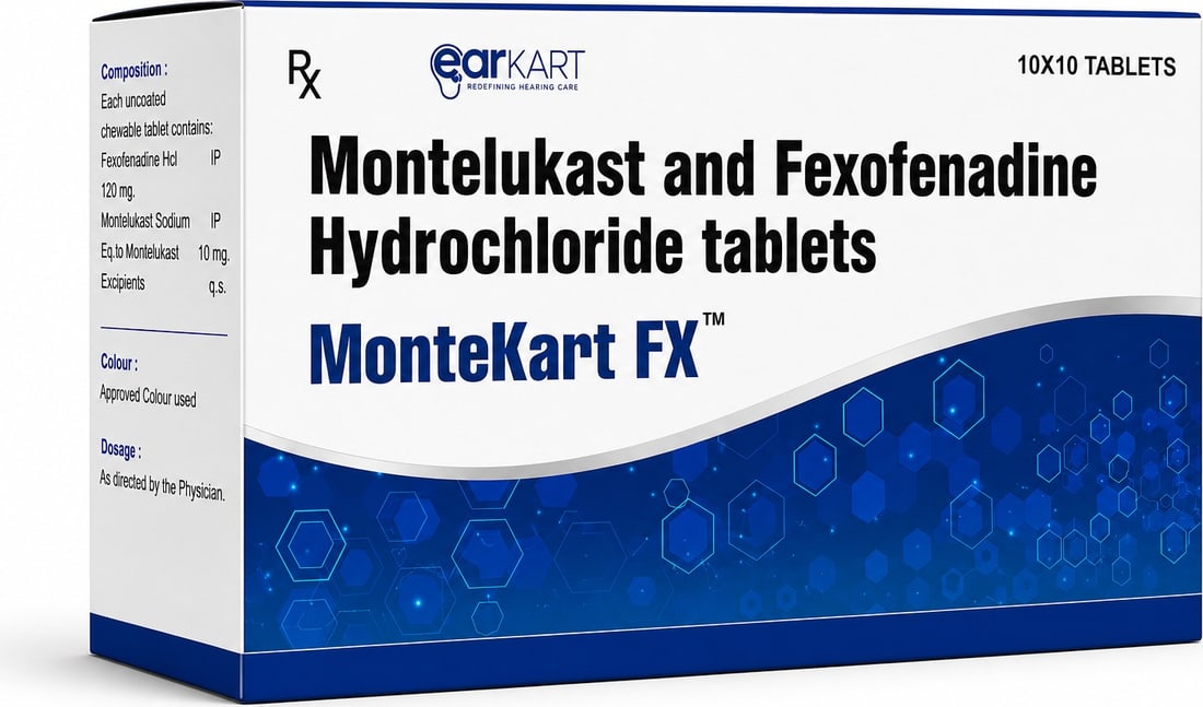 MonteKart FX montelukast and Fexofenadine tablets by Earkart for allergic rhinitis management